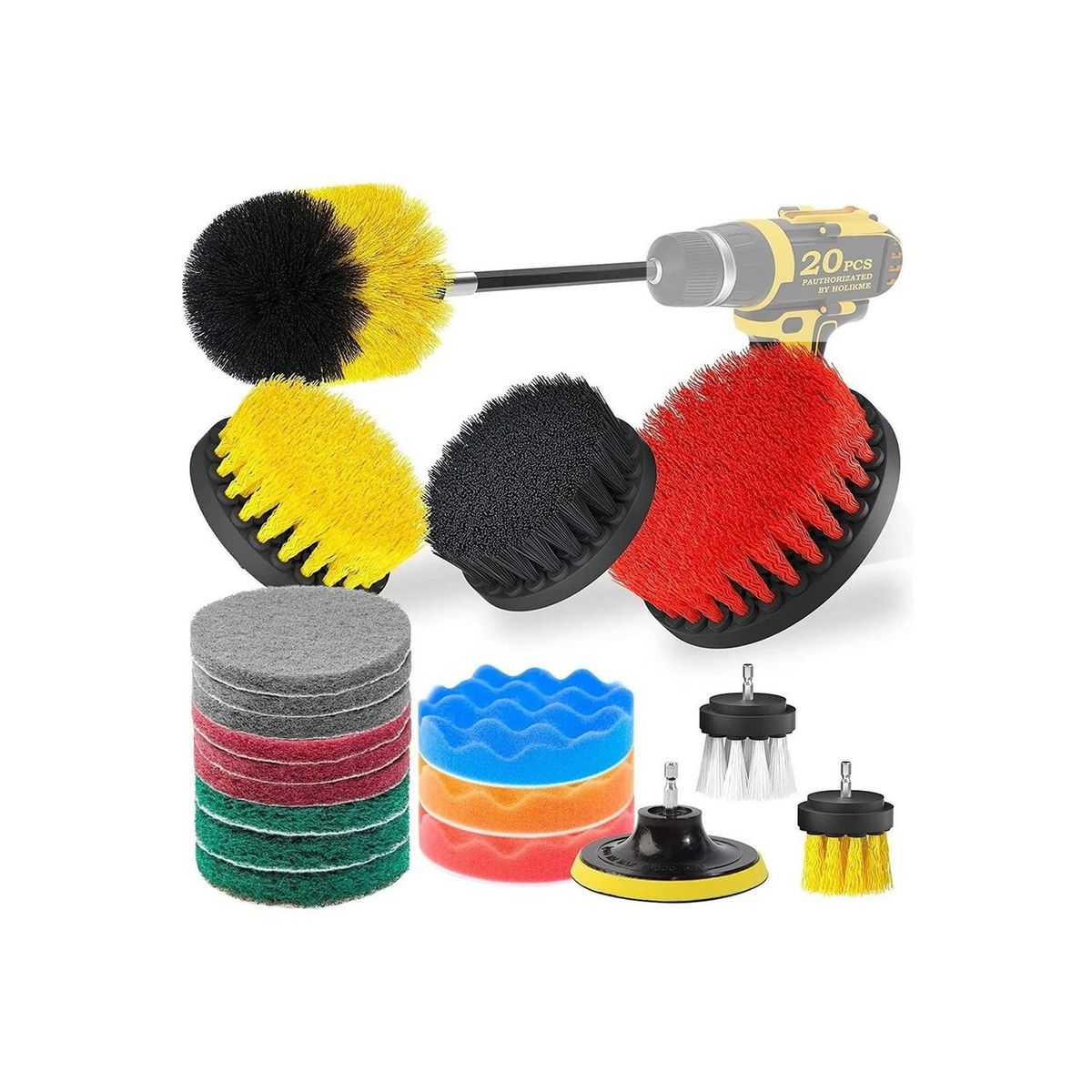 REMUVER - Limpieza De Auto Hogar Set Cepillos Para Taladro 20 Piezas