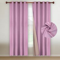 Cortina Blackout 100% 2 Paños Textura Lino - Rosa