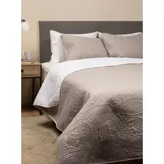 CASATUA - Cubrecama Quilt Reversible +funda Almohada 2 Plazas - Gris - 2 Plazas