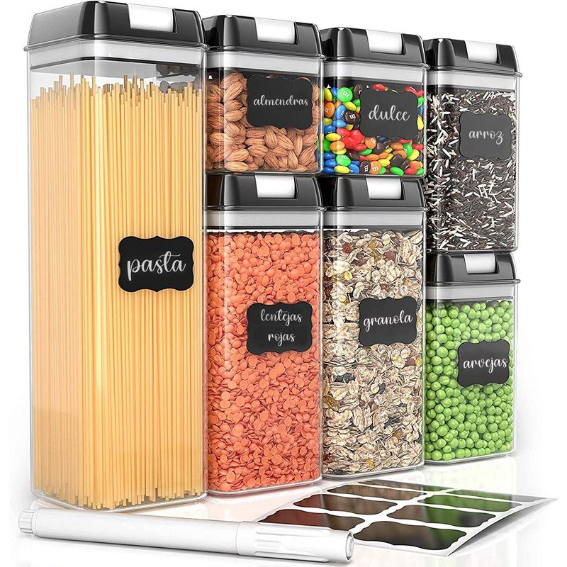 CASATUA - Contenedores Alimento Hermeticos Apilable Cierre Fácil Set 7