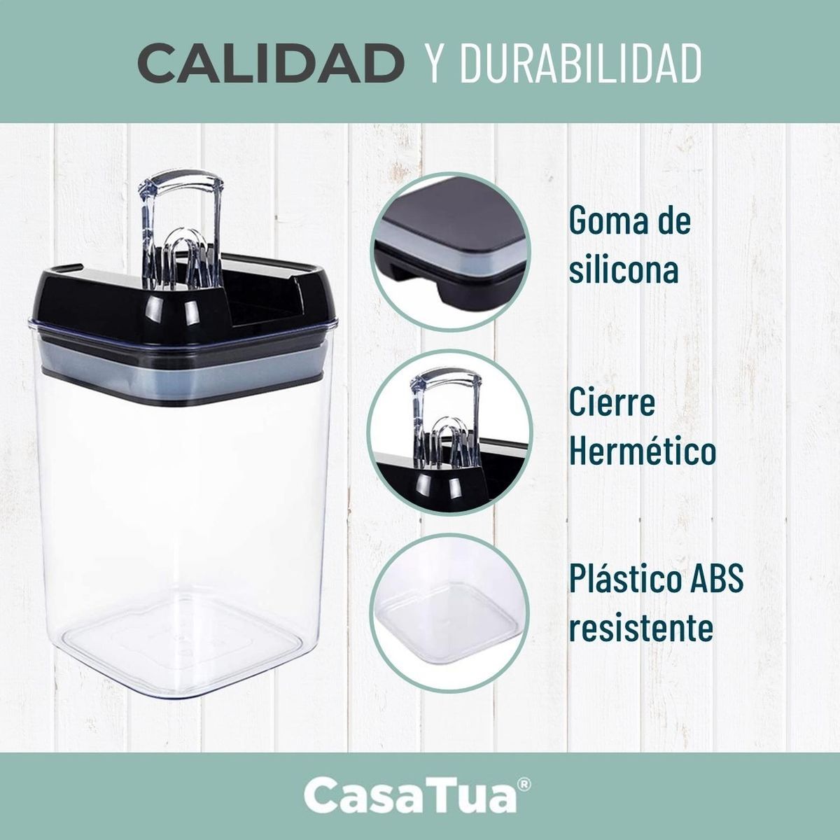 CASATUA - Contenedores Alimento Hermeticos Apilable Cierre Fácil Set 7