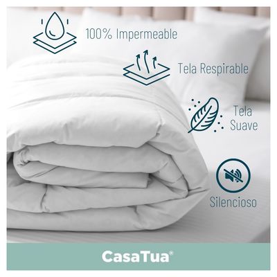 Imagen 2 del producto Cubre Colchon Protector Impermeable - Blanco - King