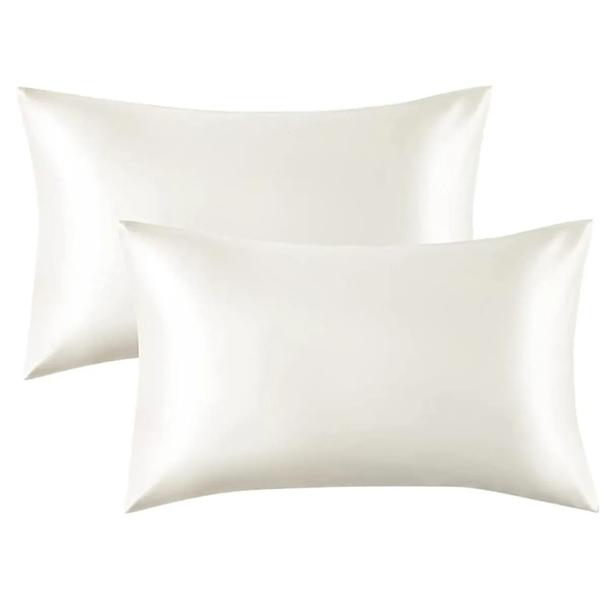 CASATUA - Funda Almohada Satin Seda Set X2 Unids - Blanco - 76x50