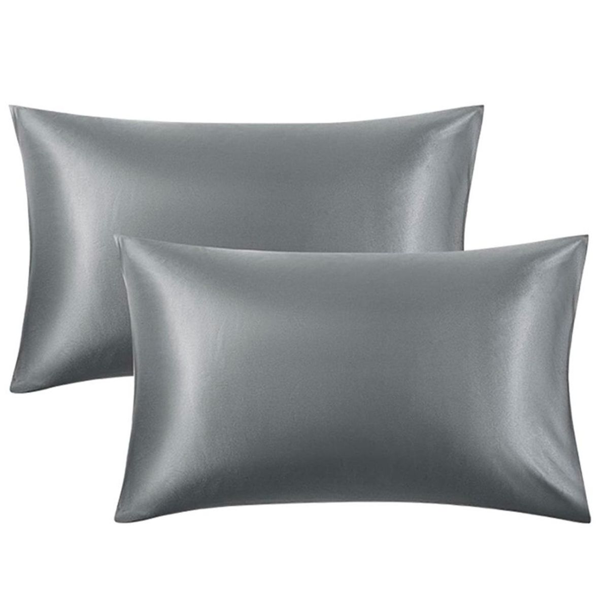 CASATUA - Funda Almohada Satin Seda Set X2 Unids - Gris - 76x50…