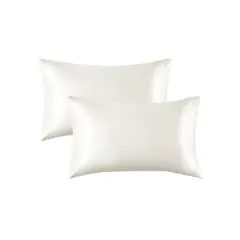 CASATUA - Funda Almohada Satin Seda Set X2 Unids - Blanco - 100x50
