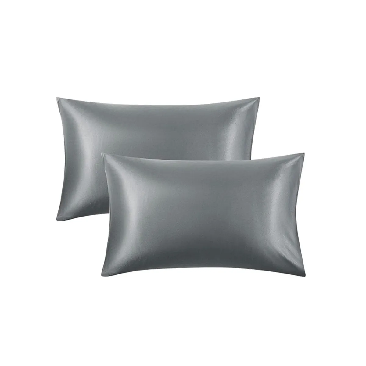 CASATUA - Funda Almohada Satin Seda Set X2 Unids - Gris - 100x50