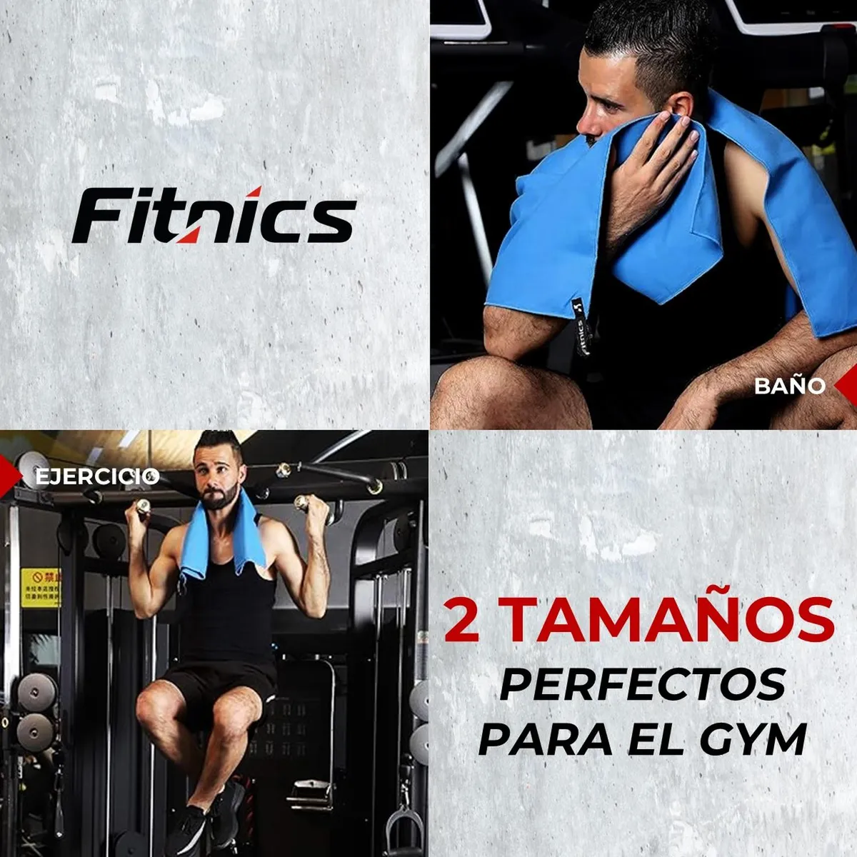 FITNICS - Toalla De Microfibra Set X2 120x60 + 80x30 + Estuche - Azul