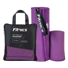 FITNICS - Toalla De Microfibra Set X2 120x60 + 80x30 + Estuche - Violeta