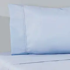 NINA HERRERA - Sábana Básica Lisa Azul Cielo 220 Hilos Super King