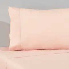 NINA HERRERA - Sábana Básica Lisa Rosado Pastel 220 Hilos 1,5 Plaza