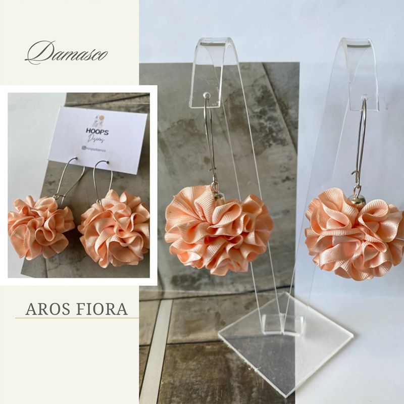 GENERICO - Aros De Tela En Flor Hechos A Mano