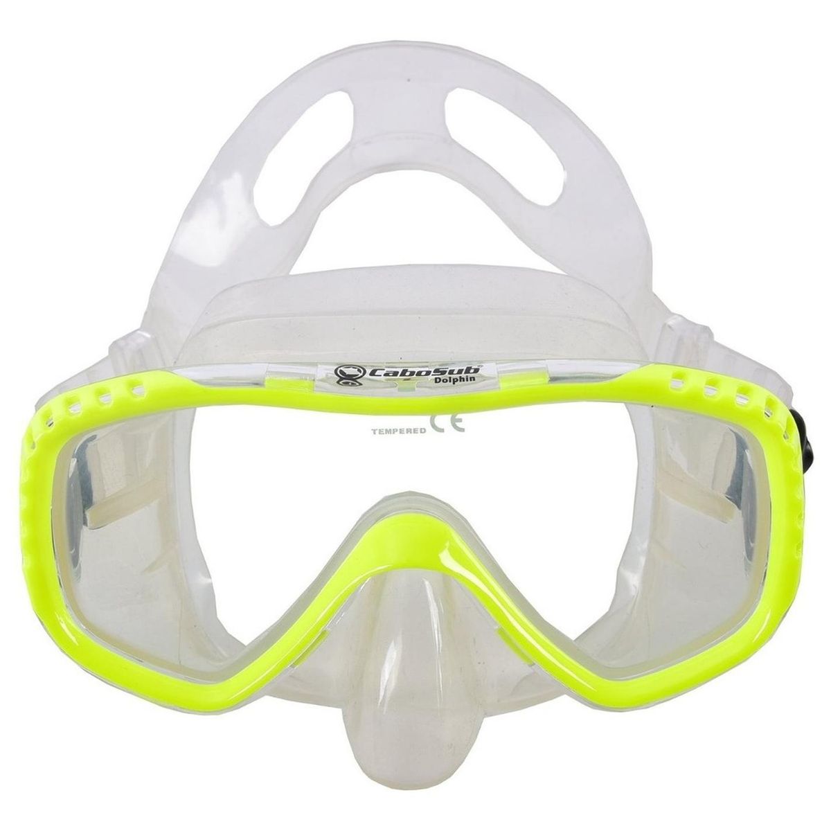 CABOSUB - Máscara Dolphin Comodidad  Visión Clara para Buceo y Snorkel - Amarillo - Único