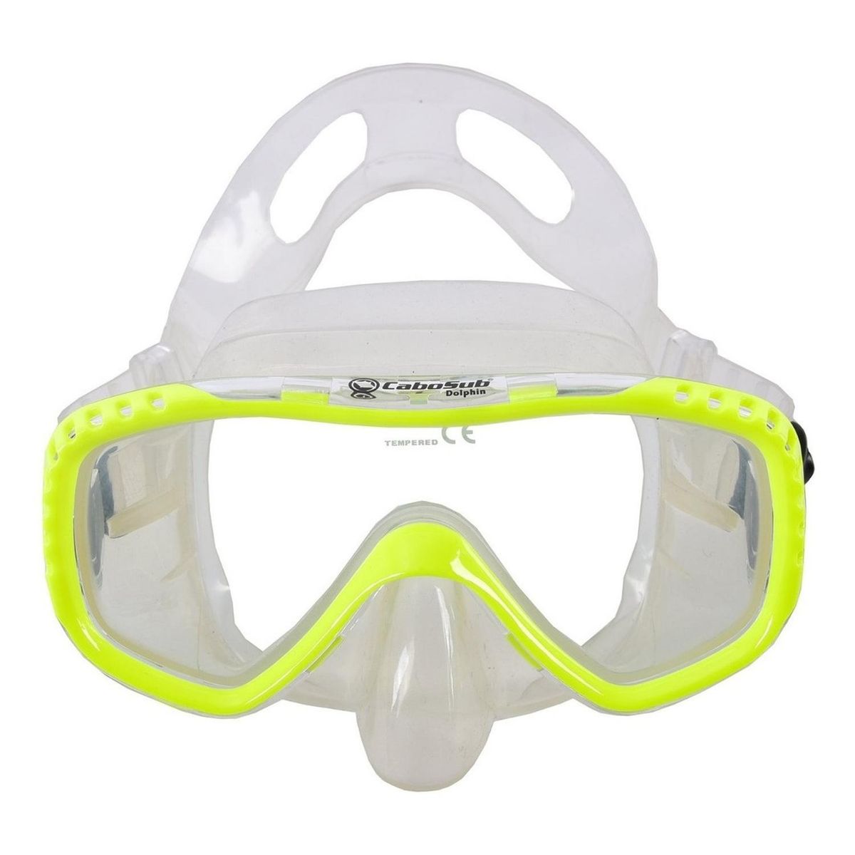 CABOSUB - Máscara Dolphin Comodidad  Visión Clara para Buceo y Snorkel - Amarillo - Único