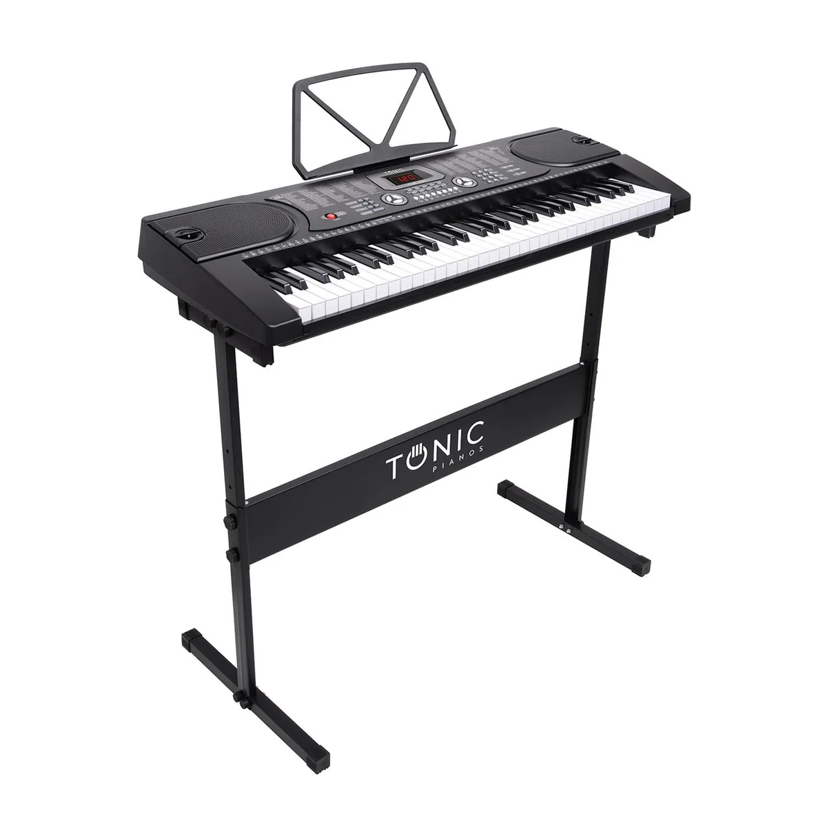 TONIC PIANOS - Teclado Musical Piano 61 Notas+Stand Ton-600