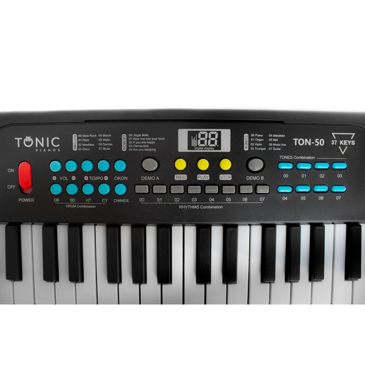 TONIC PIANOS - Teclado Musical Piano 37 Notas Ton-50 Tonic