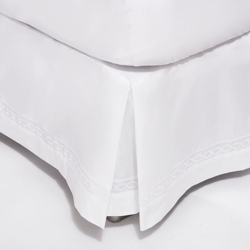 NINA HERRERA - Faldón Básico Trenza Blanco 220 Hilos Super King