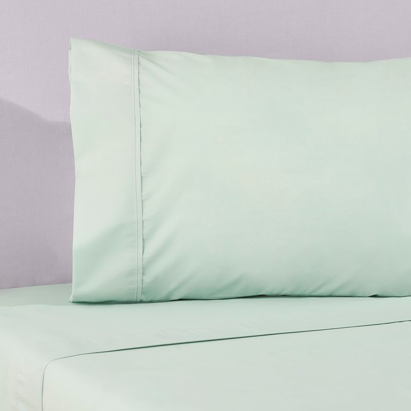 NINA HERRERA - Sábana Básica Lisa Verde Pastel 220 Hilos 2 Plazas
