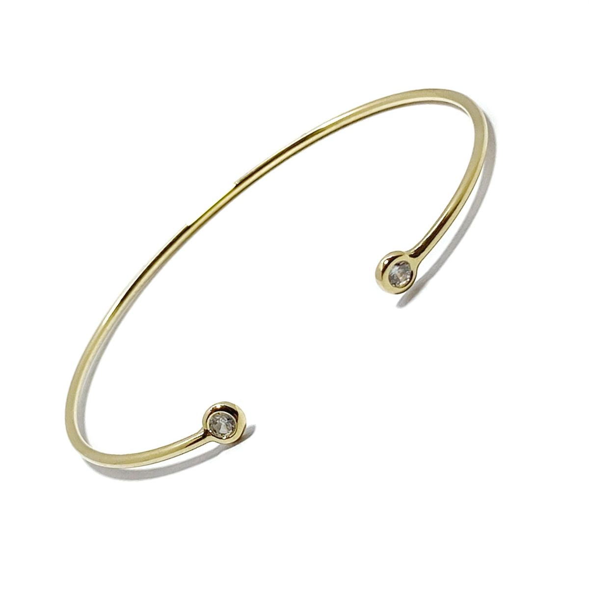 ANDREA COGGIOLA JOYAS - Pulsera Esclava 2 Circones Enchapado Oro 18K