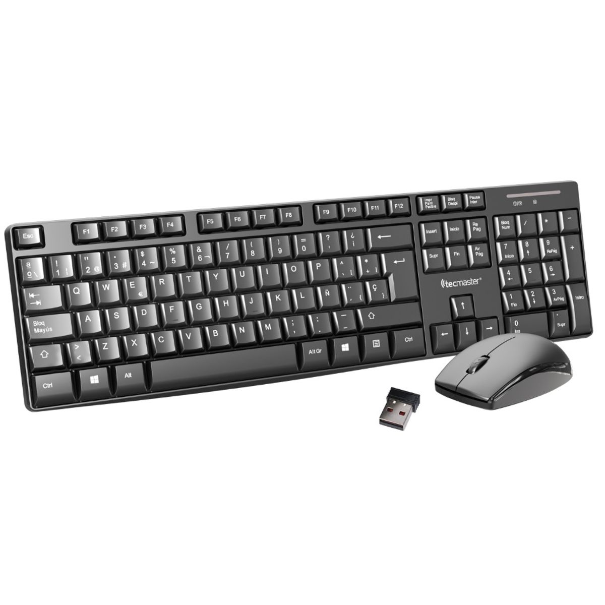 TECMASTER - Combo Kit Teclado y Mouse Inalambrico Tecmaster