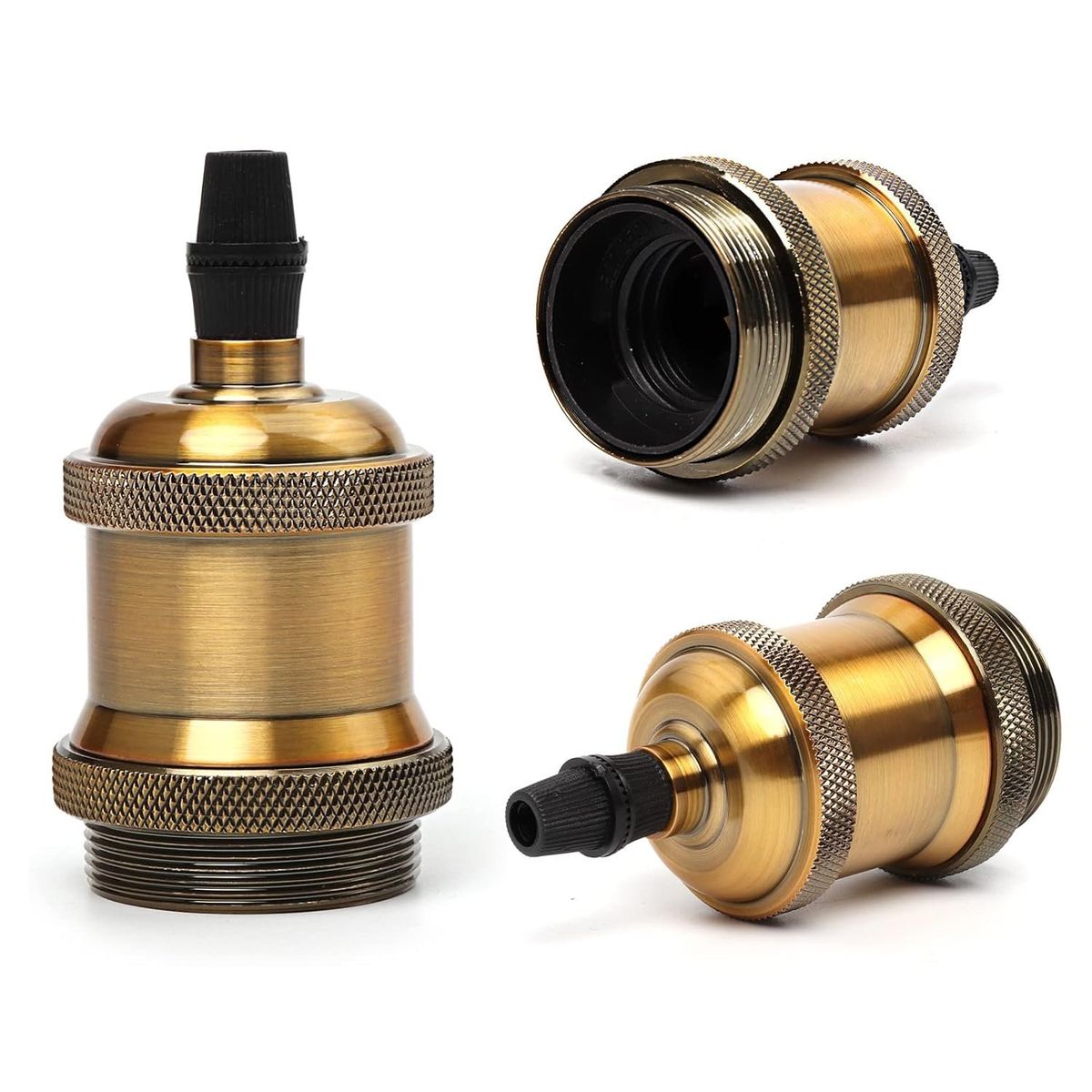 HB LEDS - Pack 3 Soquetes E-27 Retro Dorado Vintage