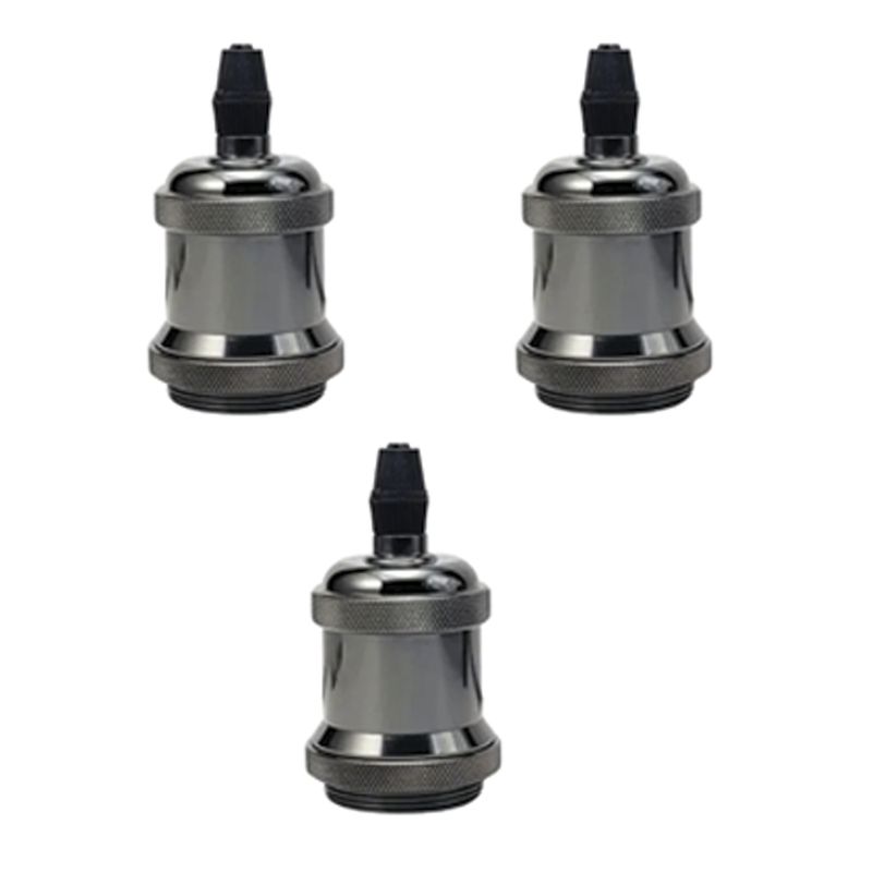 HB LEDS - Pack 3 Soquetes E-27 Retro Plateado Vintage