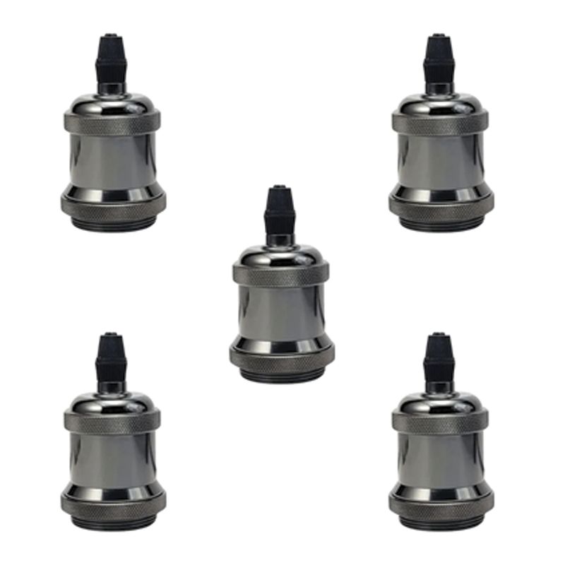 HB LEDS - Pack 5 Soquetes E-27 Retro Plateado Vintage