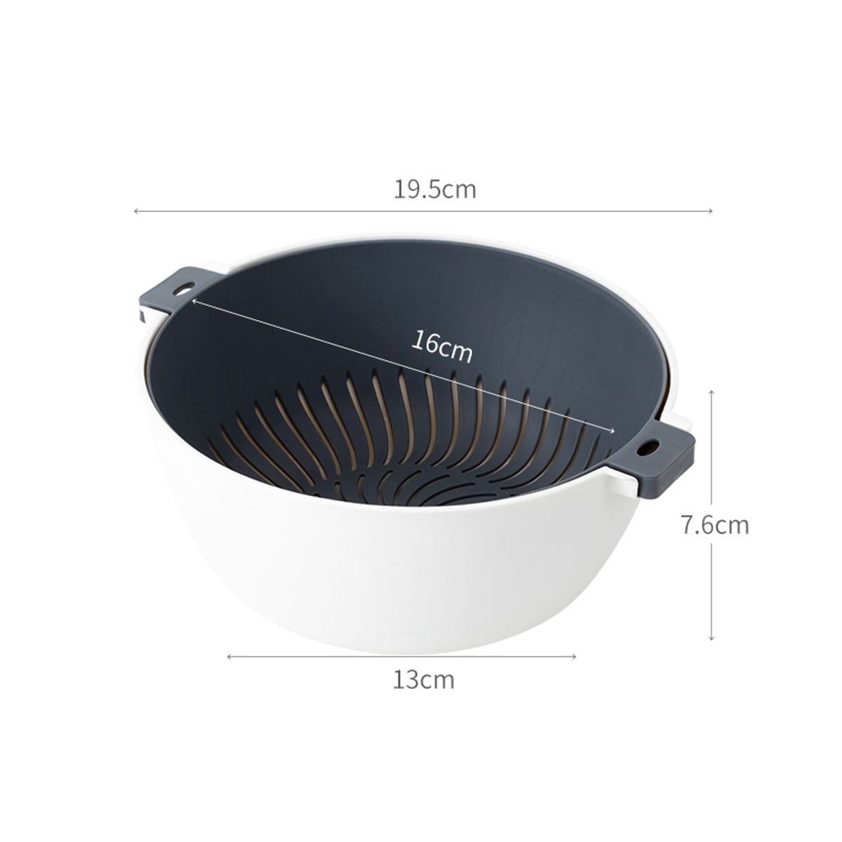 GENERICO - Bowl y colador pocillo Gris 8023 1,2 Litros