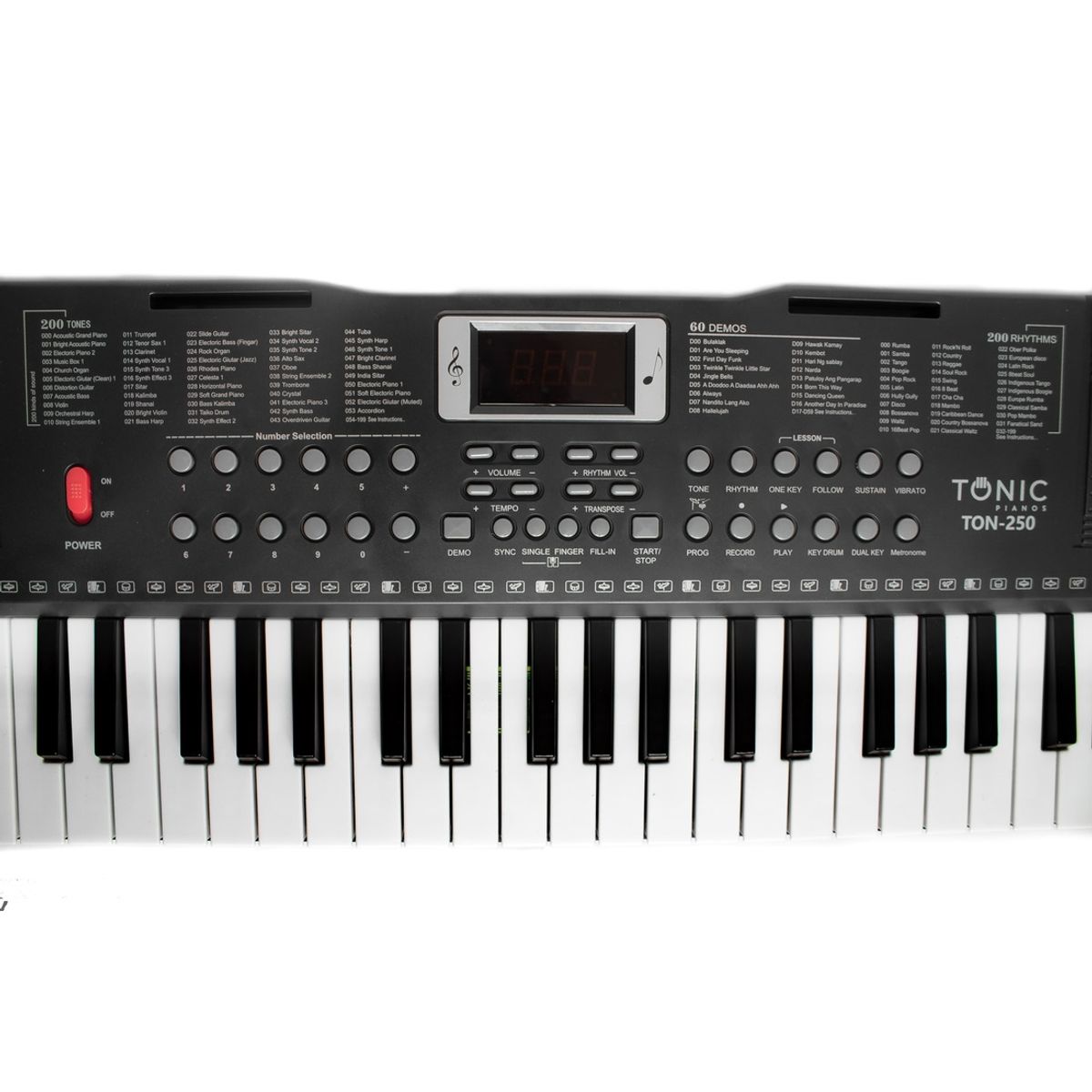 TONIC PIANOS - Teclado Musical Piano 61 Notas Ton-250 Tonic