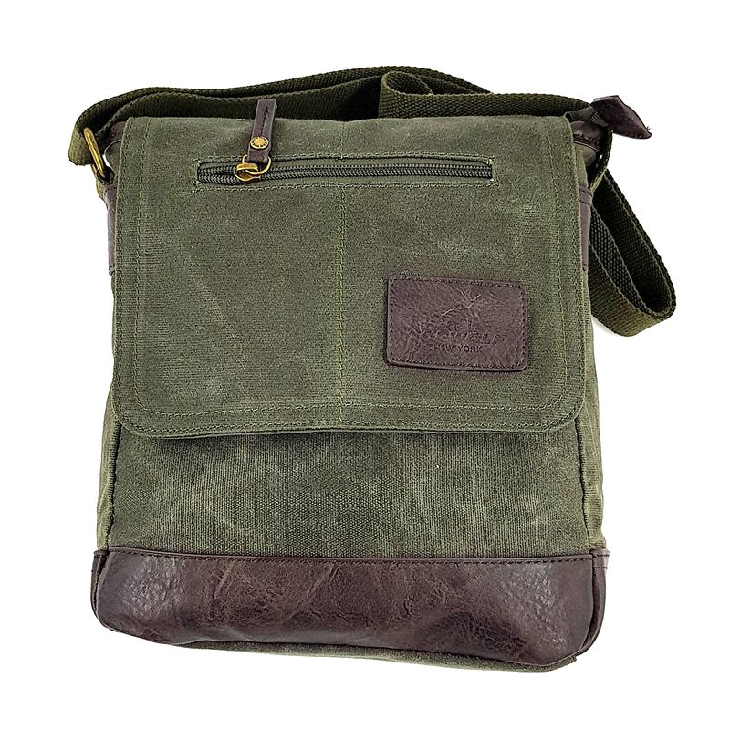 TOPWOLF - Bolso Hombro Sling Bag Canvas Verde Oliva 957-7