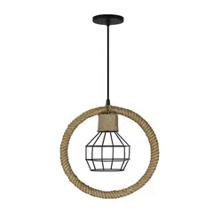HB LEDS - Lámpara Colgante Estilo Rústico Circular E-27