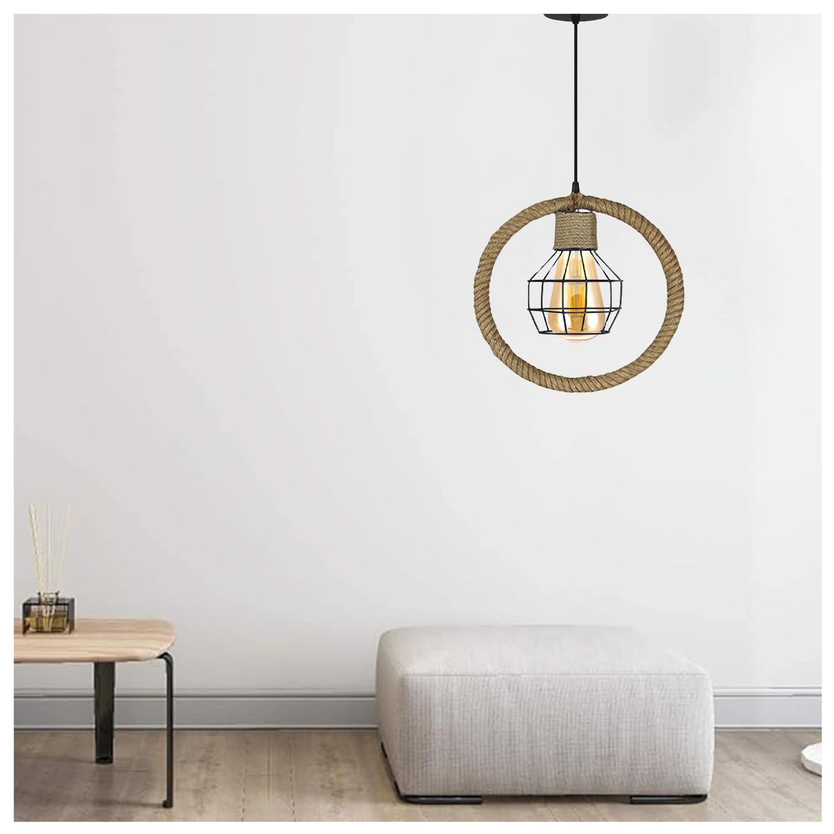 WANT - Lámpara Colgante Estilo Rústico Circular E-27