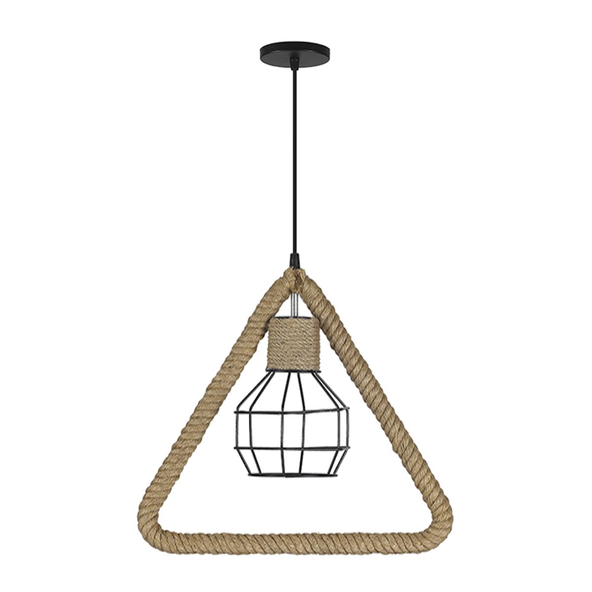 WANT - Lámpara Colgante Estilo Rústico Triangular E-27