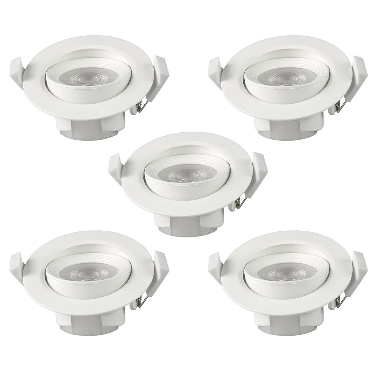 HB LEDS - Pack 5 Foco Basculante LED Embutido Spot 6,5W 3000K Redondo Para Cielo