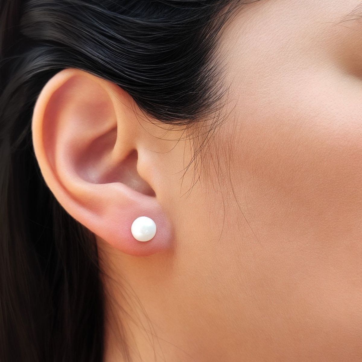 ANDREA COGGIOLA JOYAS - Aros Perla De Río 7mm Plata Fina 925