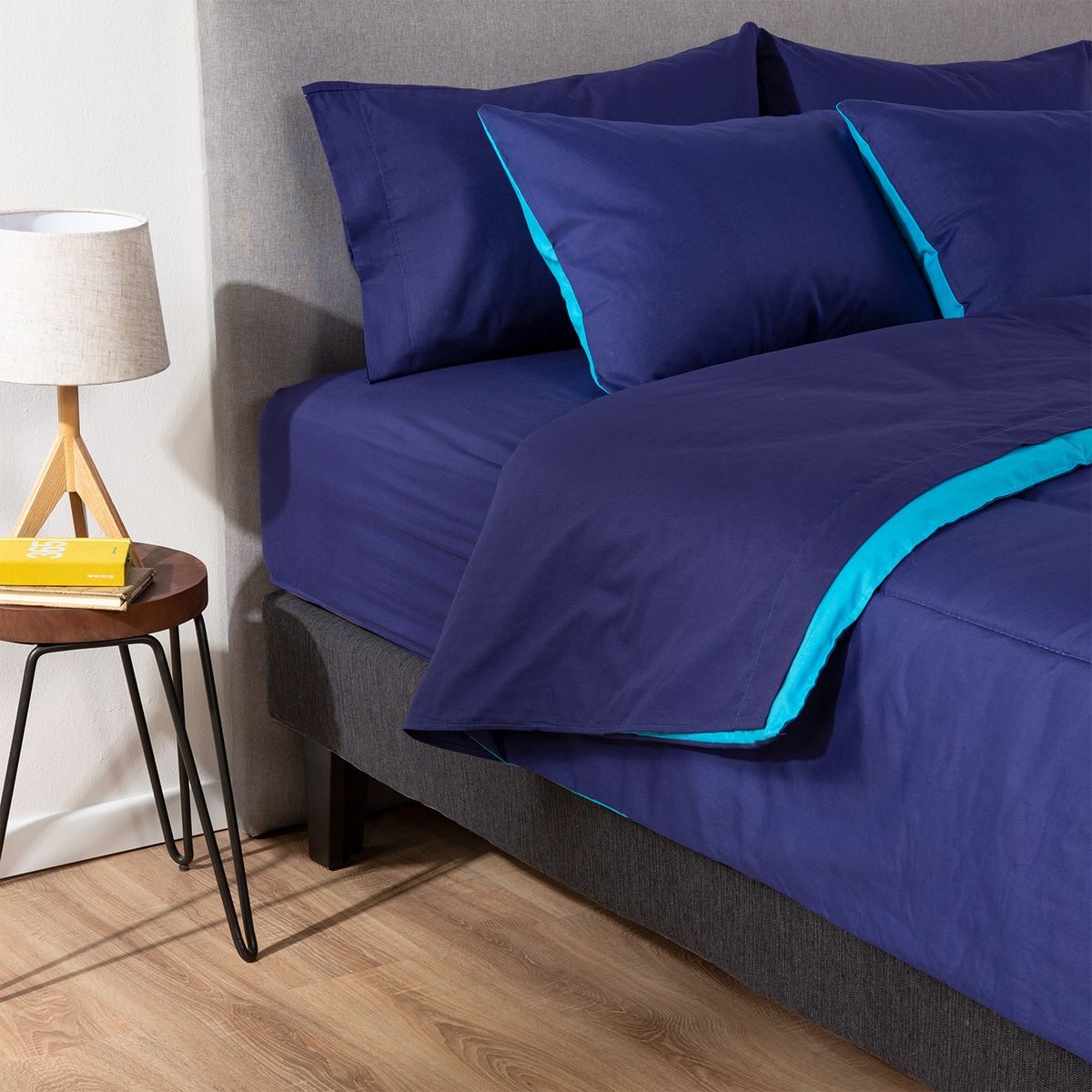 ARTHOME - COMBO 46 PLUMON BICOLOR AZUL CELESTE 2 PLAZAS