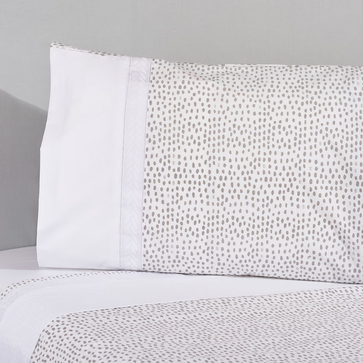 NINA HERRERA - Sábana Estampada Gotas Gris 220 Hilos 1 Plaza