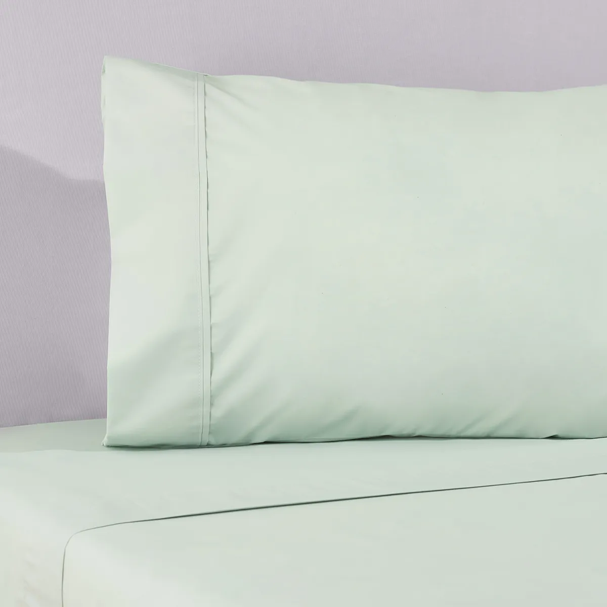 NINA HERRERA - Sábana Básica Lisa Verde Pastel 220 Hilos Super King