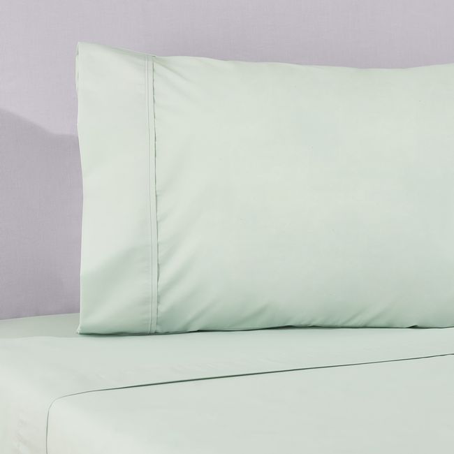 NINA HERRERA - Sábana Básica Lisa Verde Pastel 220 Hilos Super King