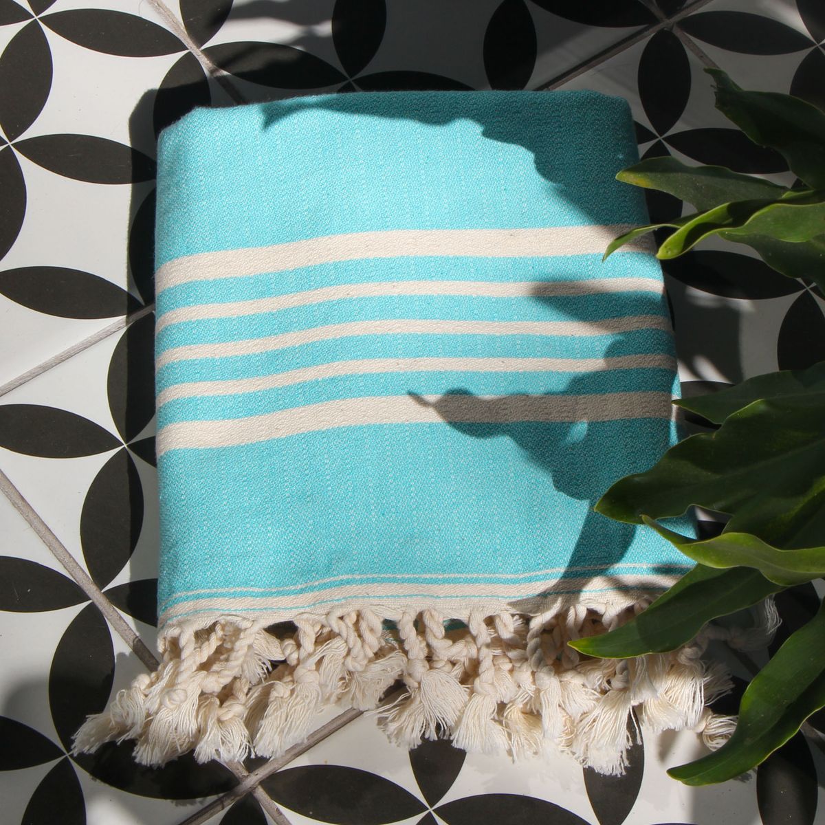 TURKUAZ - Toalla Turca de Algodón Karadeniz Turquesa 0,96 x 1,80 m