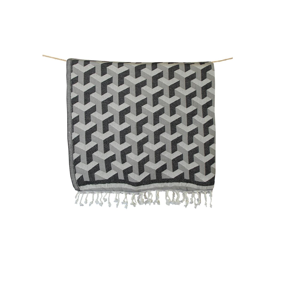 TURKUAZ - Toalla Turca de Algodón Fethiye Gris 1 m x 2,05 m