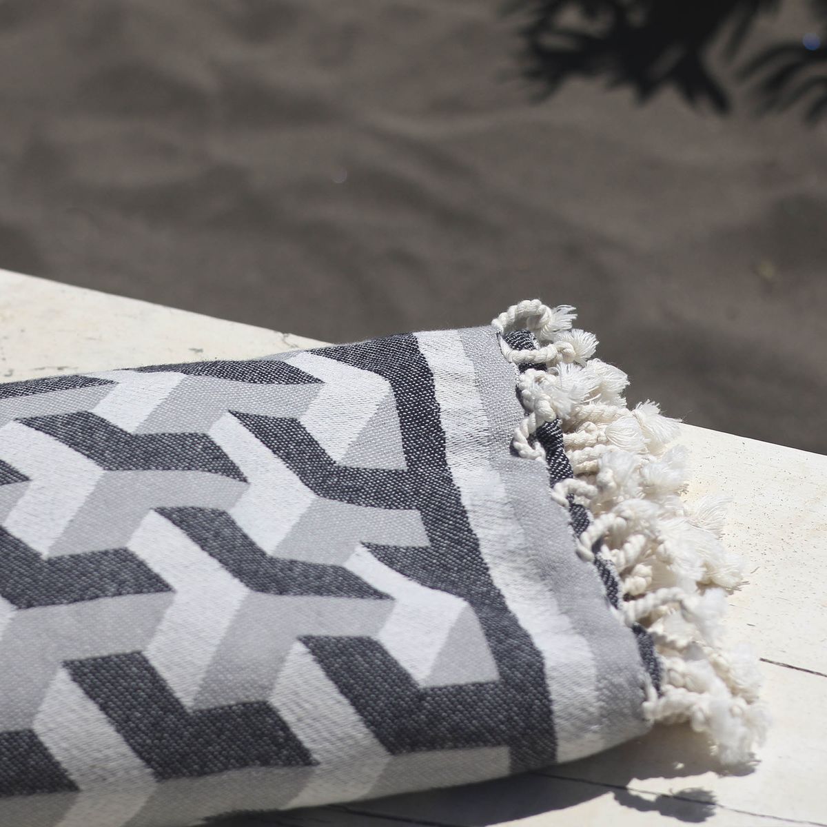 TURKUAZ - Toalla Turca de Algodón Fethiye Gris 1 m x 2,05 m