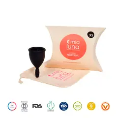 MIALUNA - COPA MENSTRUAL TALLA XS NEGRA