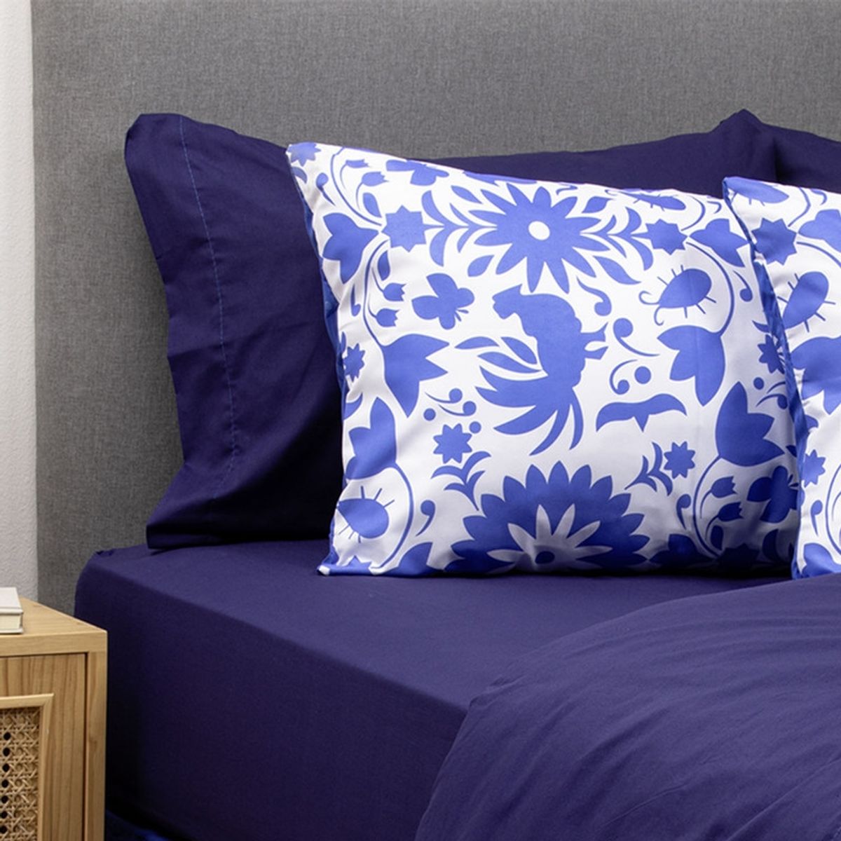 ARTHOME - COMBO 50 PLUMON MEXICO REVERSIBLE AZUL 2 PLAZAS