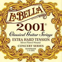 LA BELLA - Set Cuerdas Guitarra Clásica 2001 Tensión Extra Alta