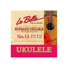 LA BELLA - Set Ukelele N.15 Soprano (Black Nylon)