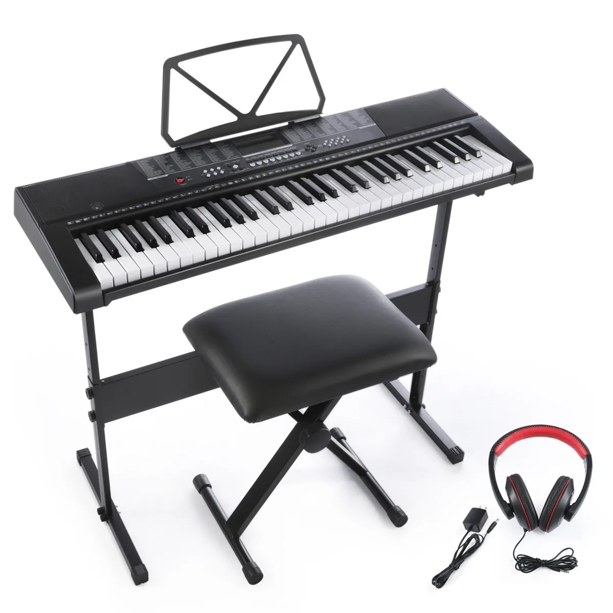 TONIC PIANOS - Teclado Musical Piano 61 Notas +Stand+Silla Ton-630