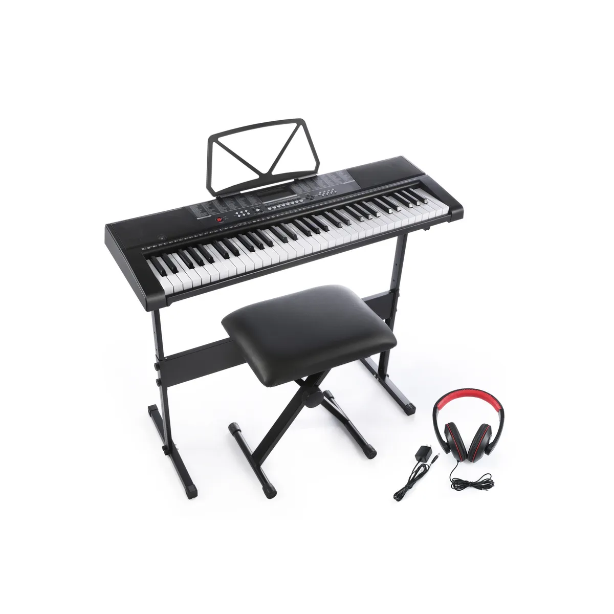 TONIC PIANOS - Teclado Musical Piano 61 Notas +Stand+Silla Ton-630