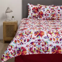 ARTHOME - COMBO 12 PLUMON MEXICO REVERSIBLE ROJO 1.5 PLAZAS