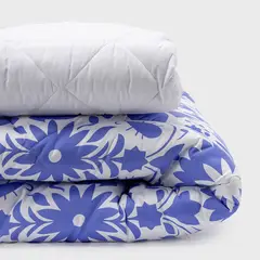 ARTHOME - COMBO 46 PLUMON MEXICO REVERSIBLE AZUL 2 PLAZAS