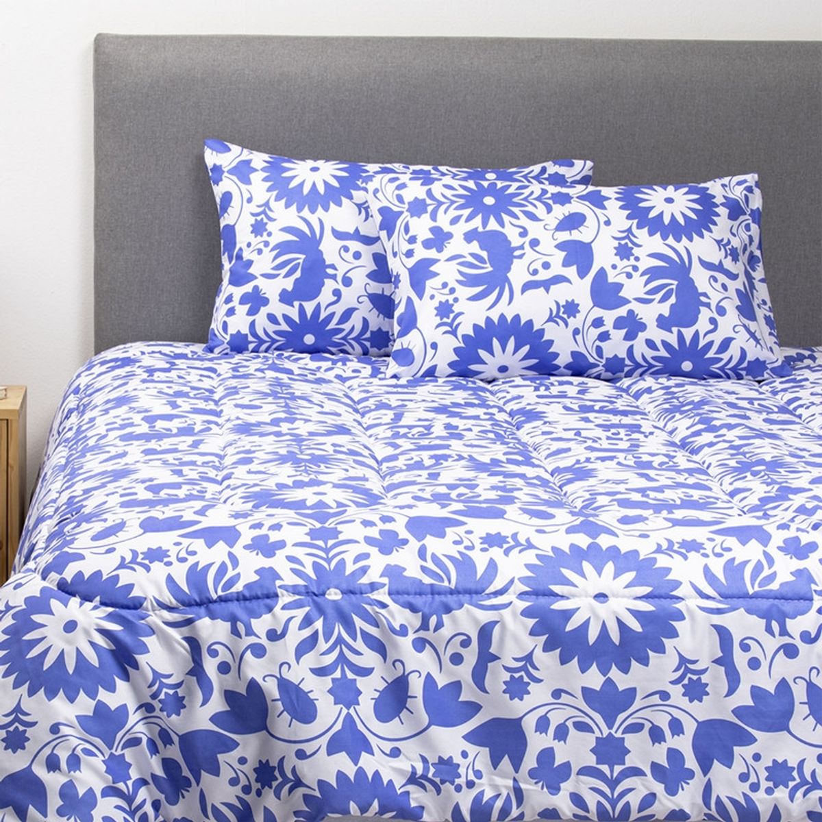 ARTHOME - COMBO 46 PLUMON MEXICO REVERSIBLE AZUL 2 PLAZAS